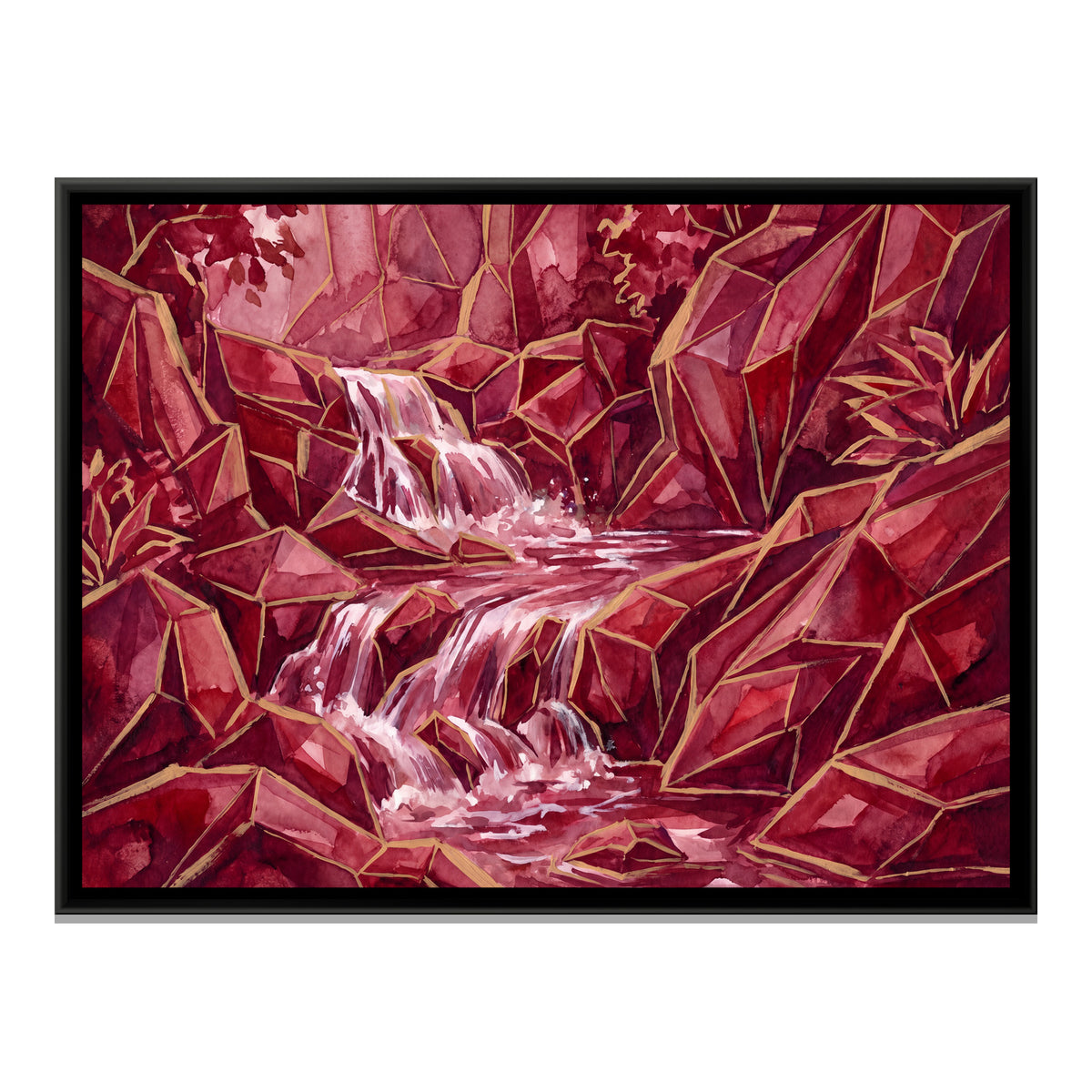 Waterfall — framed canvas print, front view
