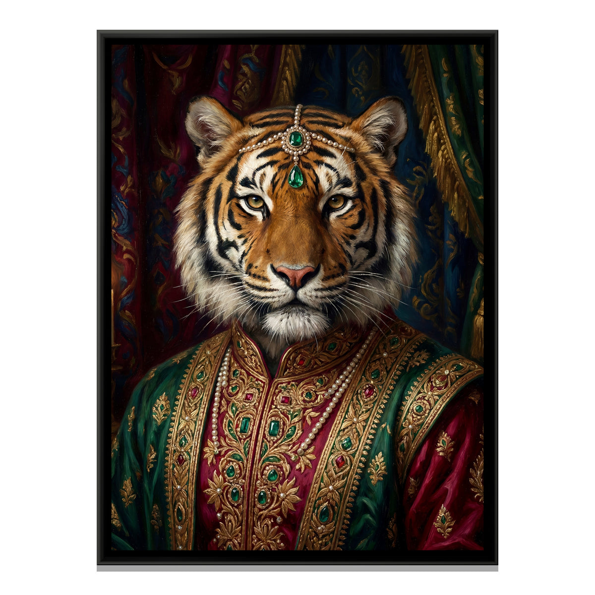 Tiger Maharaja — framed canvas print, front view