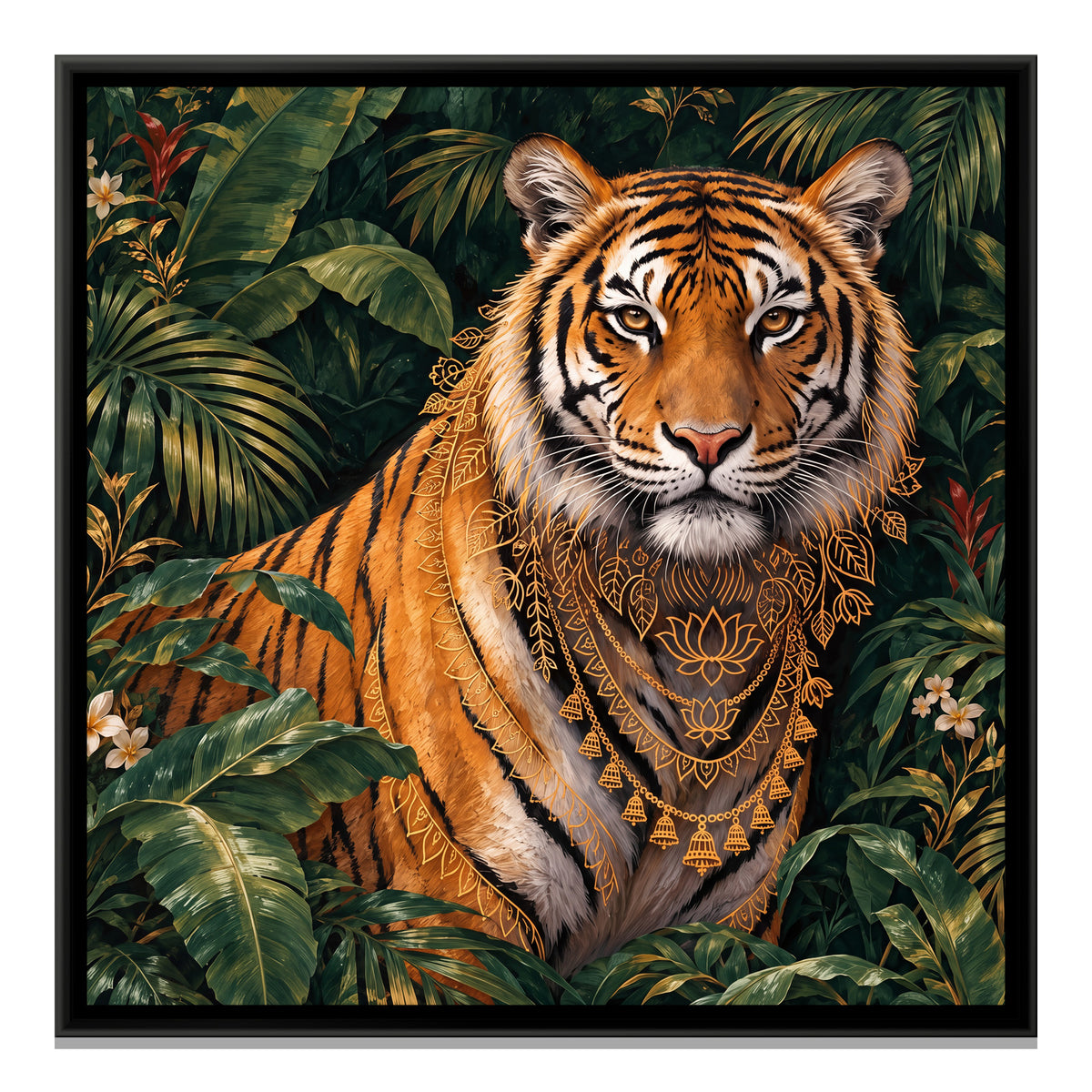 Jungle Tiger custom canvas — framed canvas print, front view